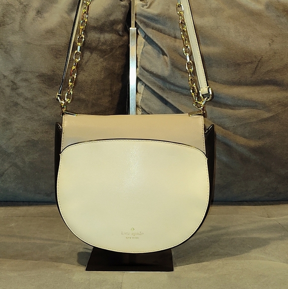 KATE SPADE NEW YORK ROBYN COLORBLOCK LEATHER CROSSBODY / SHOULDER SADDLE BAG EUC - Picture 8 of 15